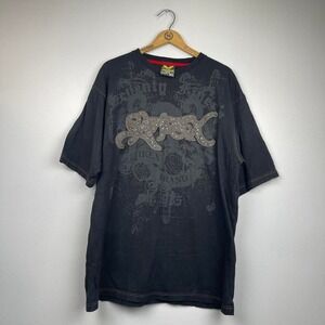 Y2K Cyber Grunge Graphic Tee Shirt Avirex Rare XL Cotton Sigil VTG Skate Goth